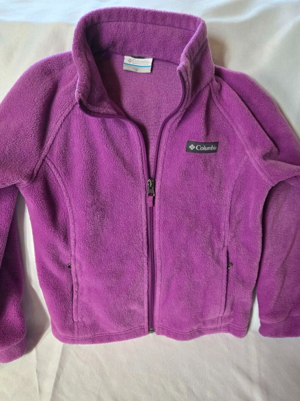 Columbia Girls Benton Springs Fleece Jacket Purple Size S (7/8)